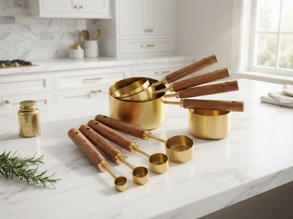 Amélie Wood & Stainless Steel Measuring Cup Set