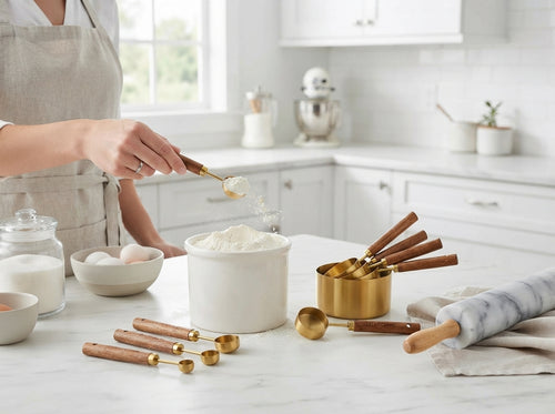 Amélie Wood & Stainless Steel Measuring Cup Set