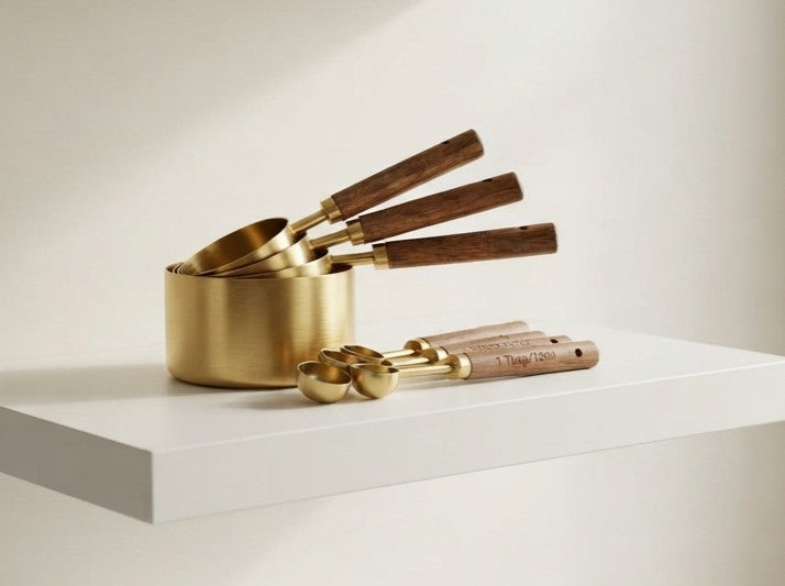 Amélie Wood & Stainless Steel Measuring Cup Set