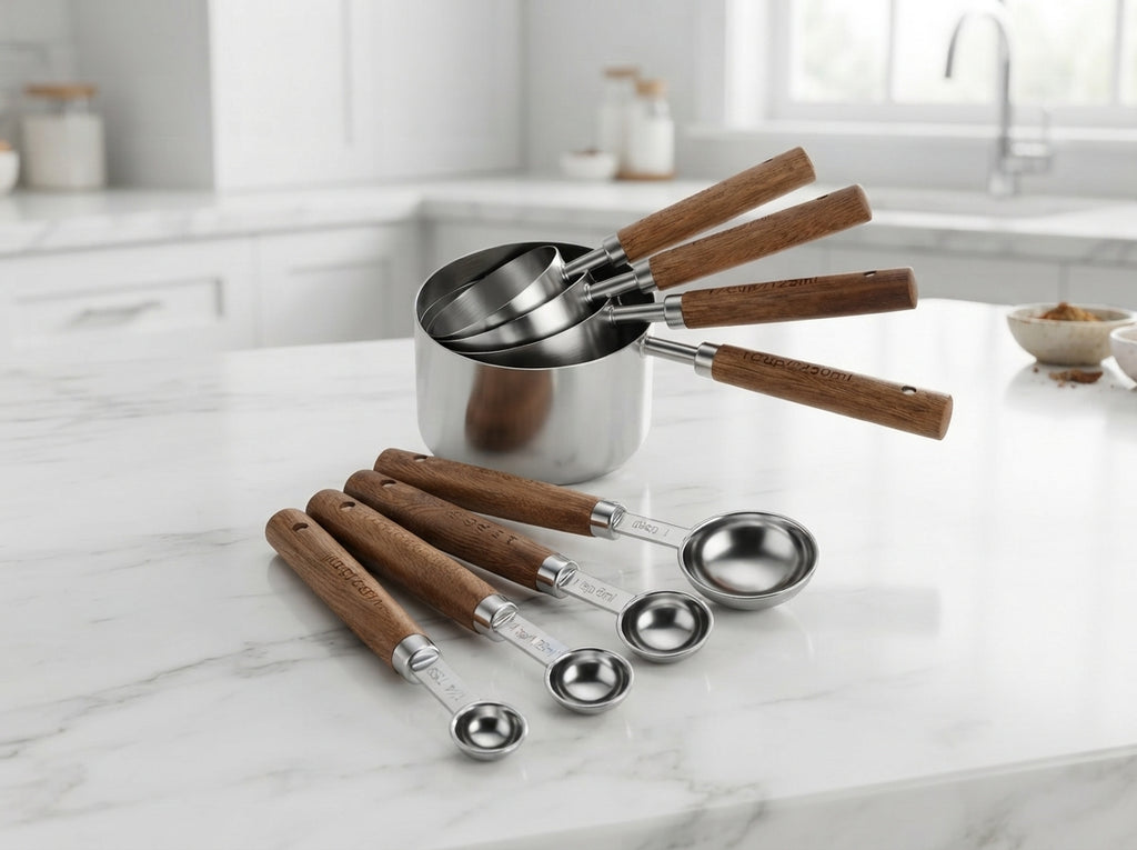 Amélie Wood & Stainless Steel Measuring Cup Set
