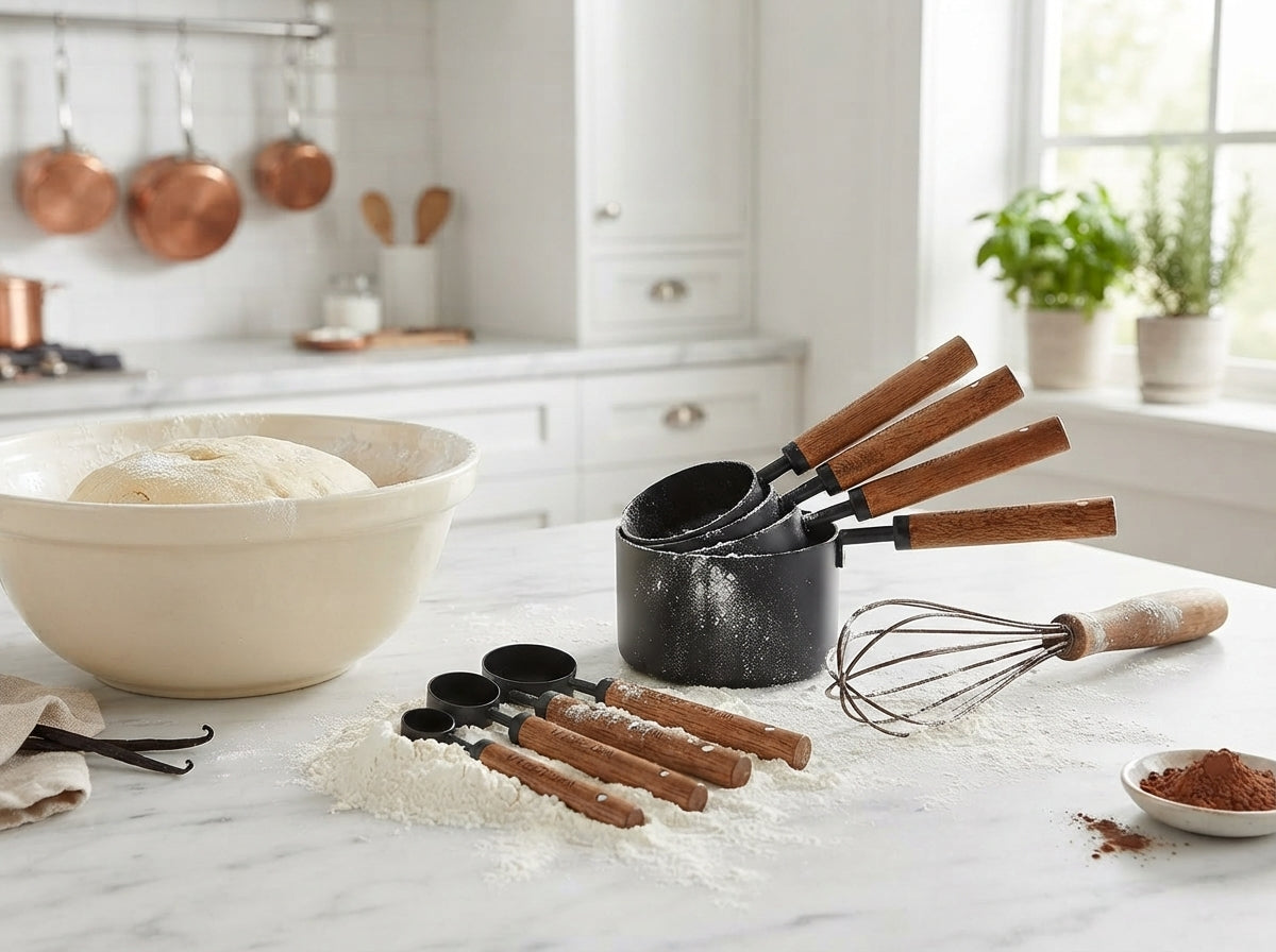Amélie Wood & Stainless Steel Measuring Cup Set